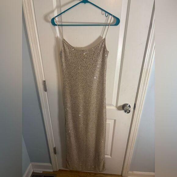 Lovers + Friends ROSSA MAXI DRESS in champagne size xs NWT - Picture 6 of 6